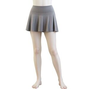Athletic Pleated Mini Skort/Skirt with Shorts – Size M – Grey – High Waist OQQ